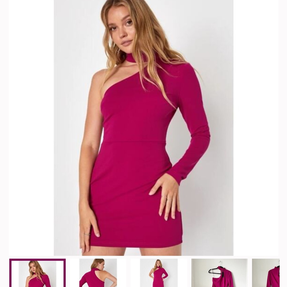 Lulus Size S with tags Elegant One-Shoulder Pink Dress